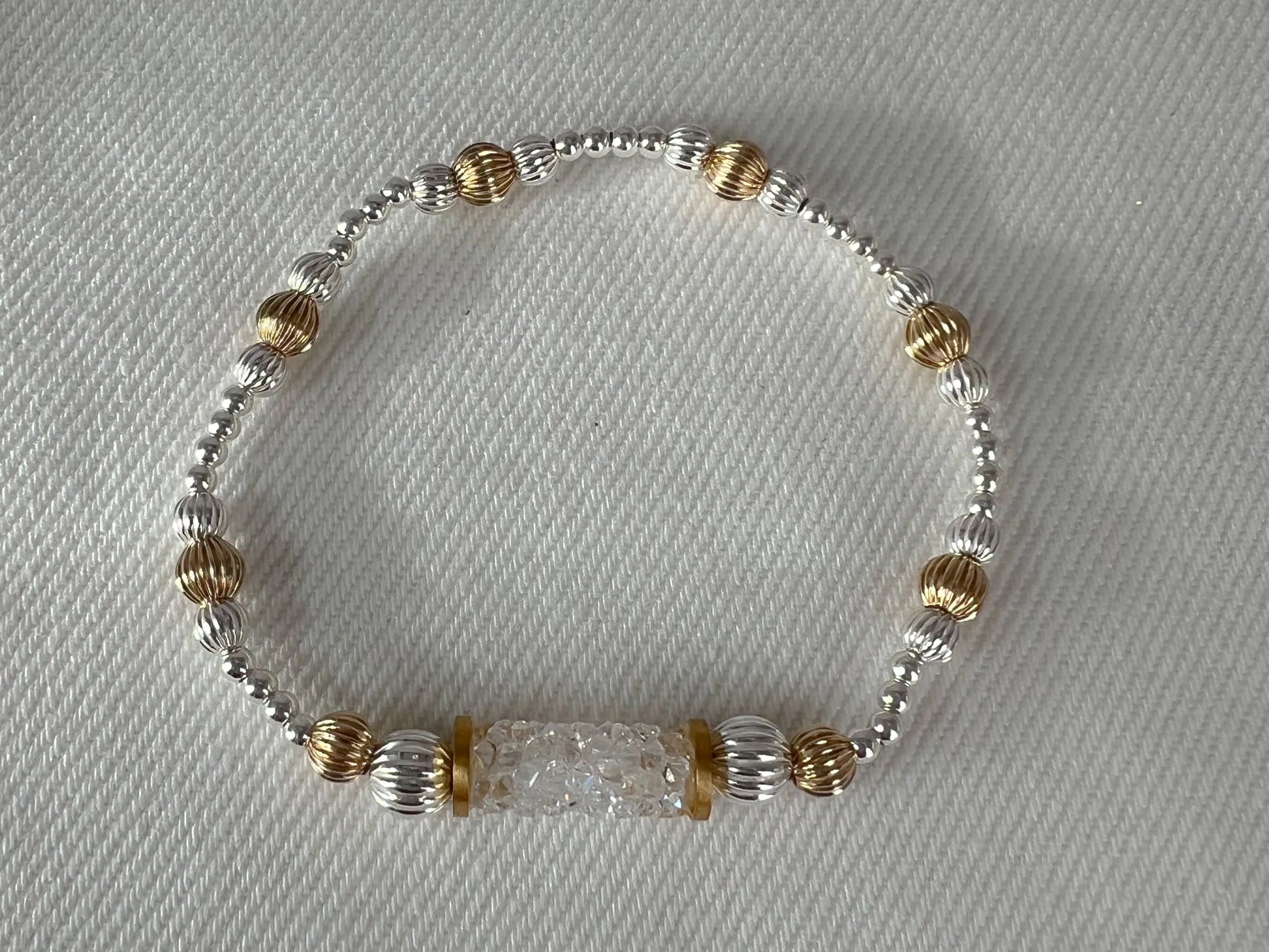 Crystal Bar Beaded Bracelet Moonlight