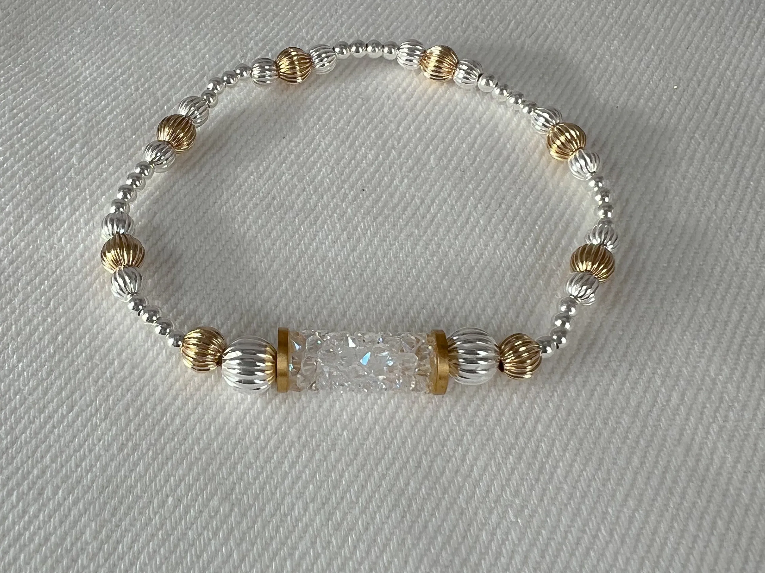 Crystal Bar Beaded Bracelet Moonlight