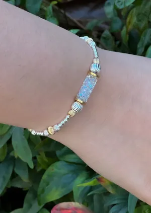 Crystal Bar Beaded Bracelet Moonlight