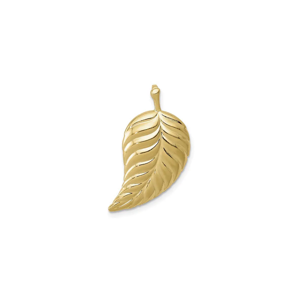 Curvy Leaf Pendant (14K)