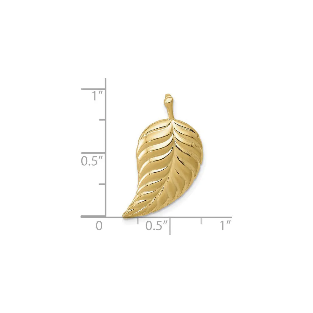 Curvy Leaf Pendant (14K)