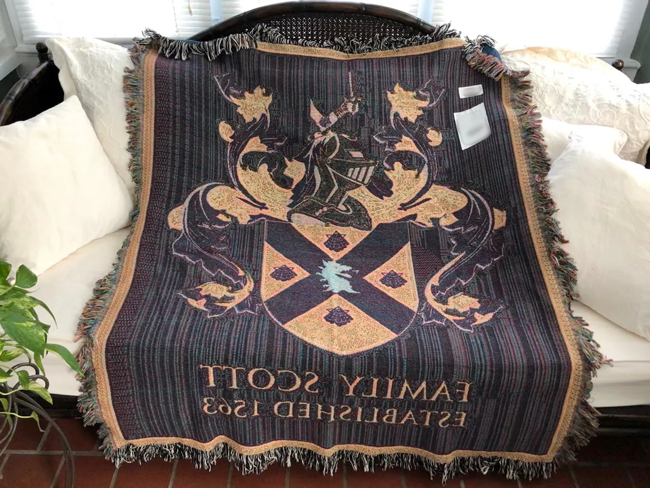 Custom Family Crest Woven Blanket