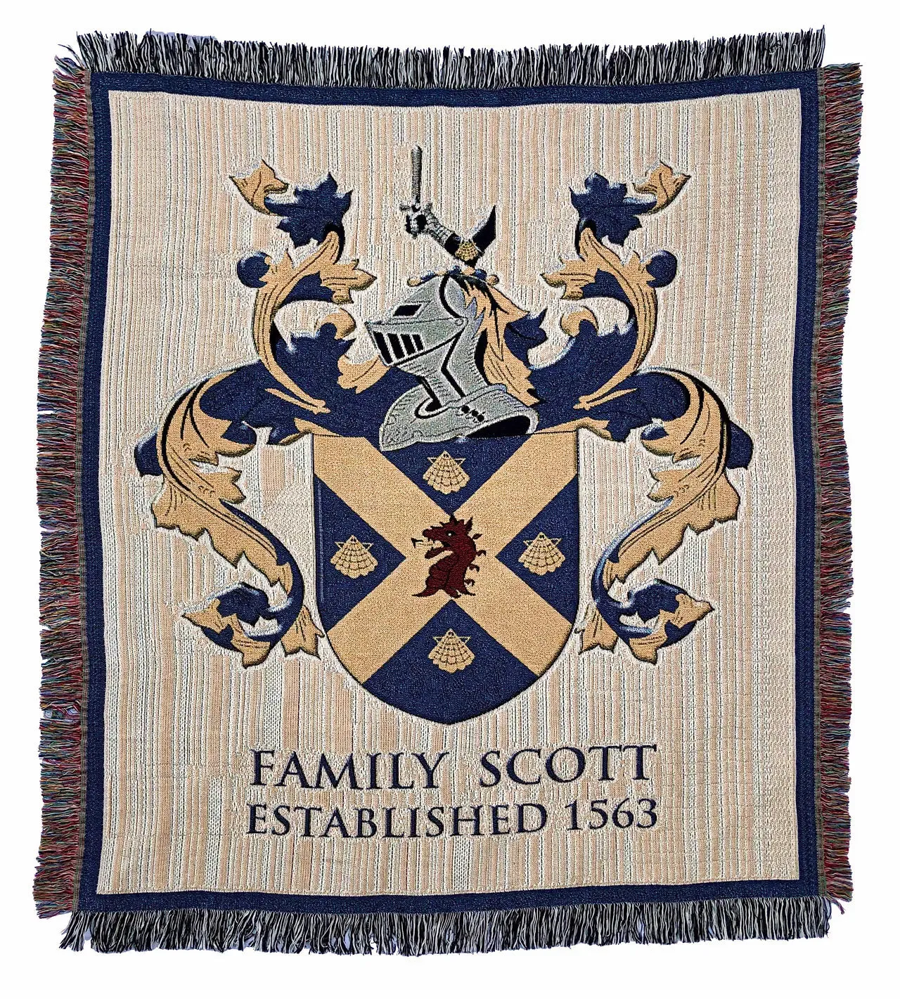 Custom Family Crest Woven Blanket