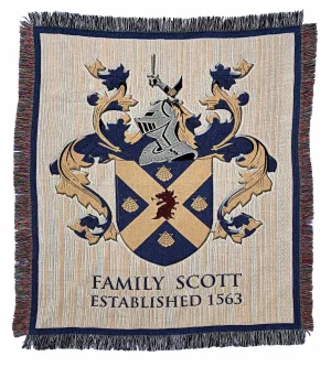 Custom Family Crest Woven Blanket