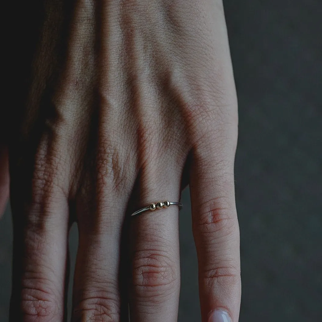 Dainty Abacus Stacking Ring in Mixed Metal; Anxiety Ring; Fidget Ring