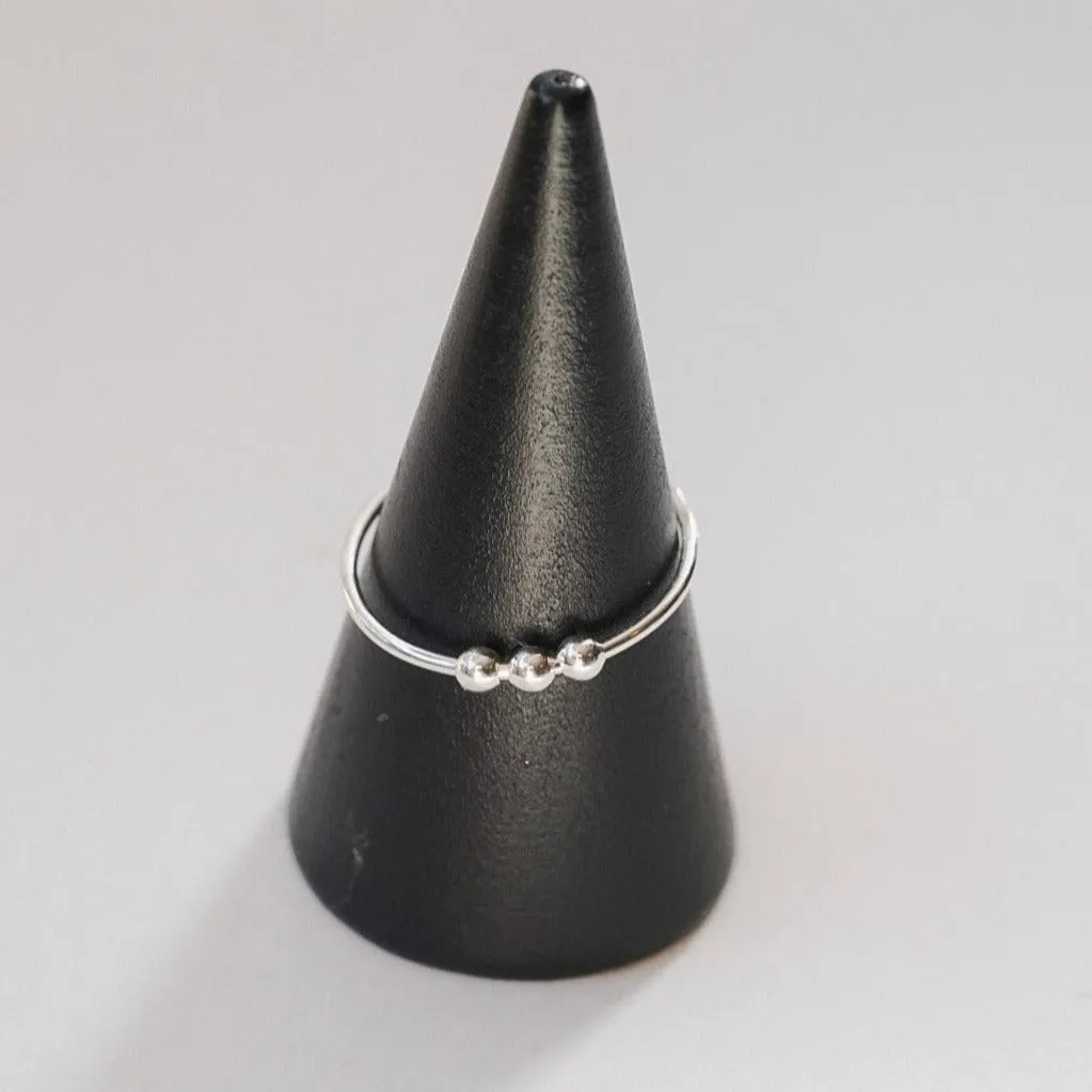 Dainty Abacus Stacking Ring in Mixed Metal; Anxiety Ring; Fidget Ring