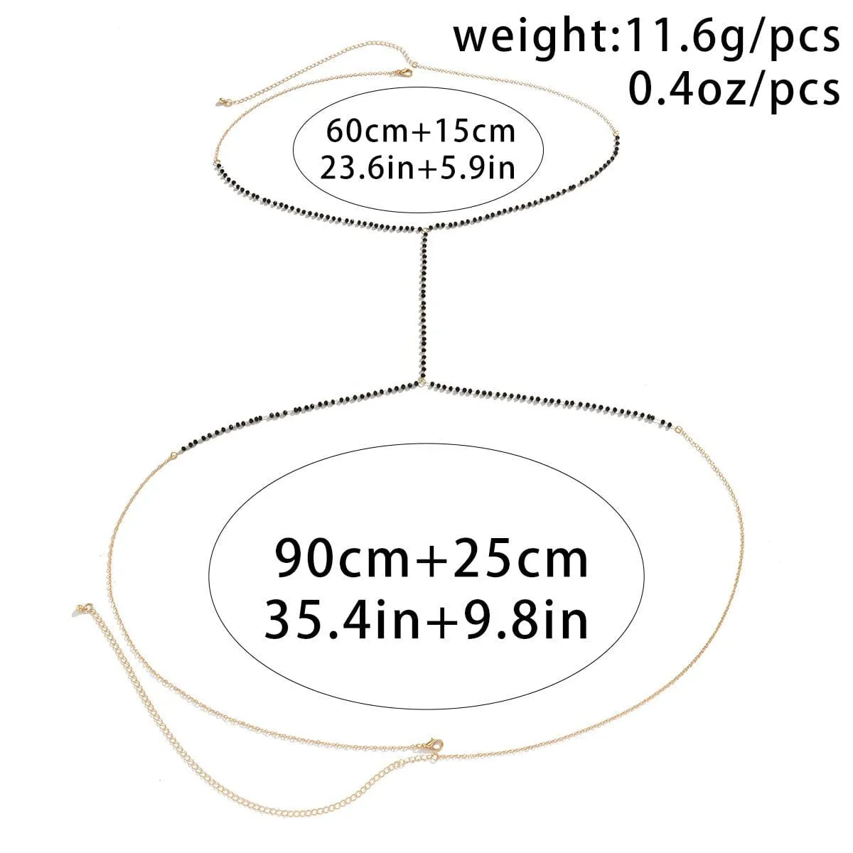 Dainty Beaded Crystal Layering Bikini Body Chain