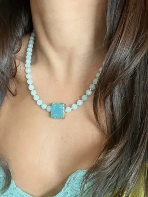 Dainty Blue Beaded Necklace