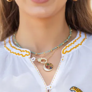 Dainty Gold & Color Beaded Necklace