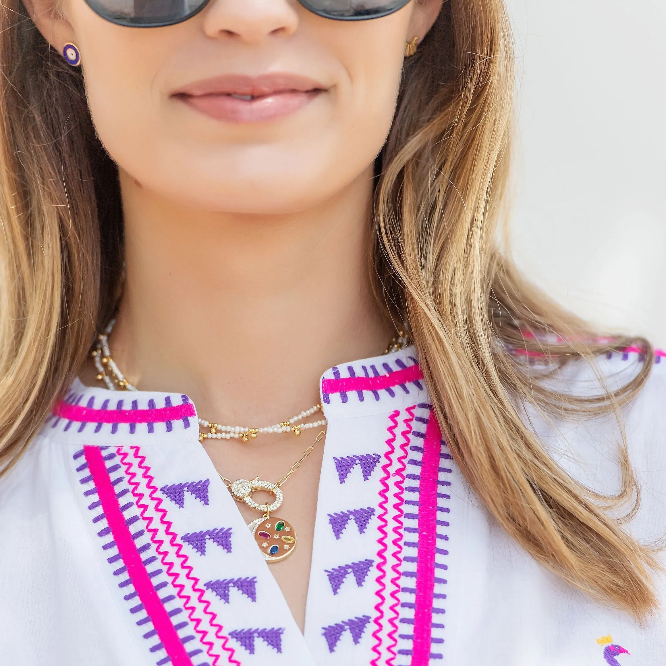 Dainty Gold & Color Beaded Necklace