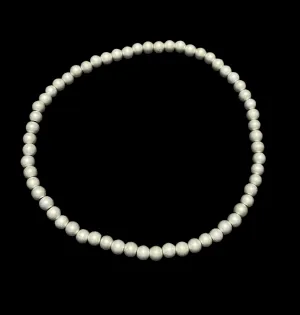 Dainty Silver Hematite Beaded Stretch Bracelet
