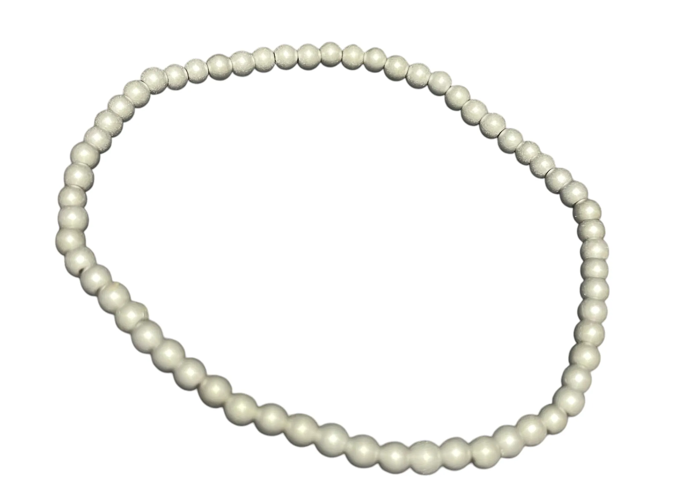 Dainty Silver Hematite Beaded Stretch Bracelet