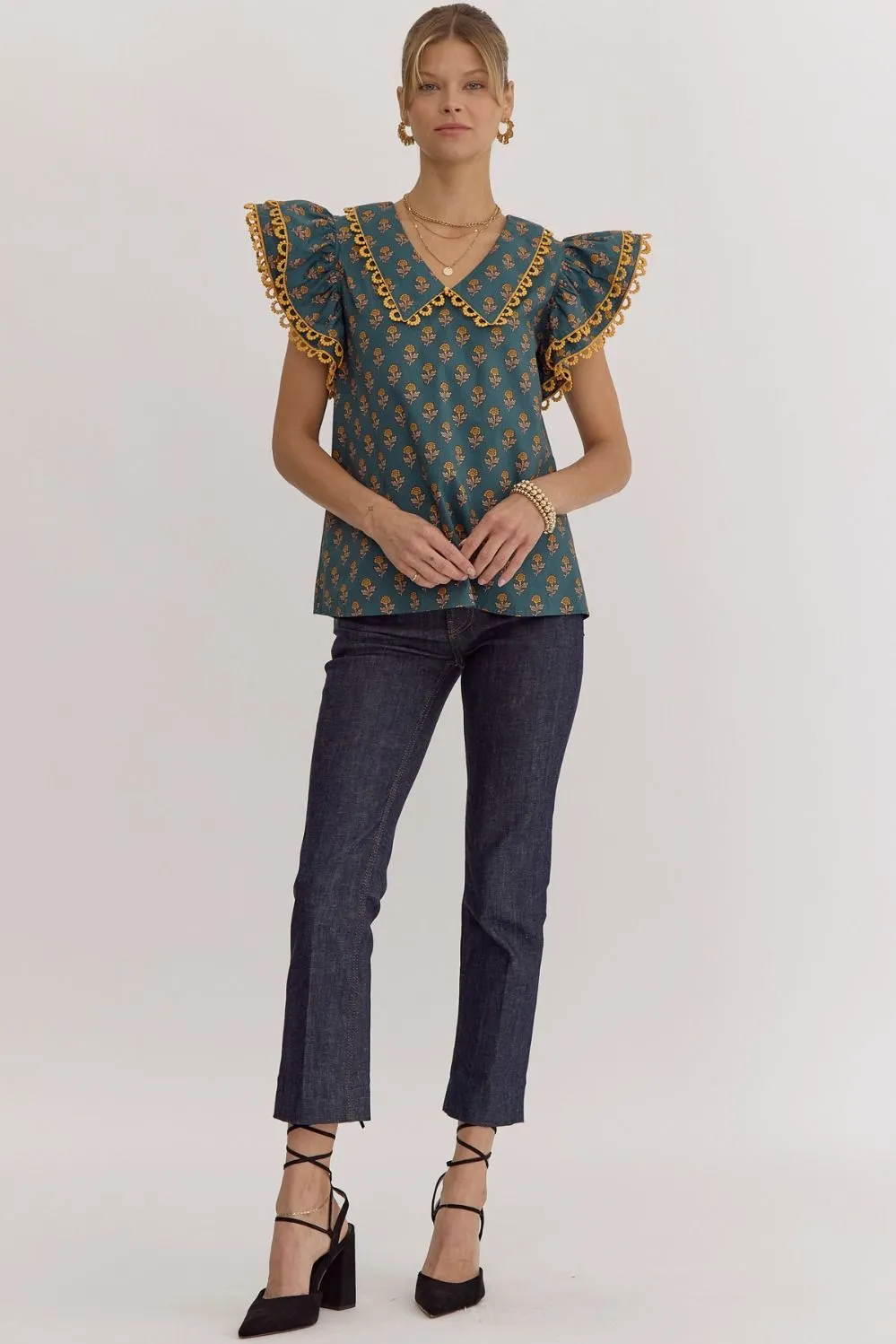 Darling Sensation Top: Hunter Green