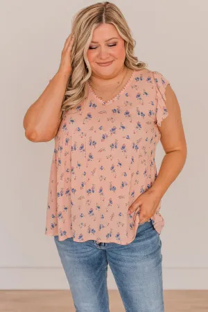 Deeply Adored Floral Babydoll Top- Light Pink