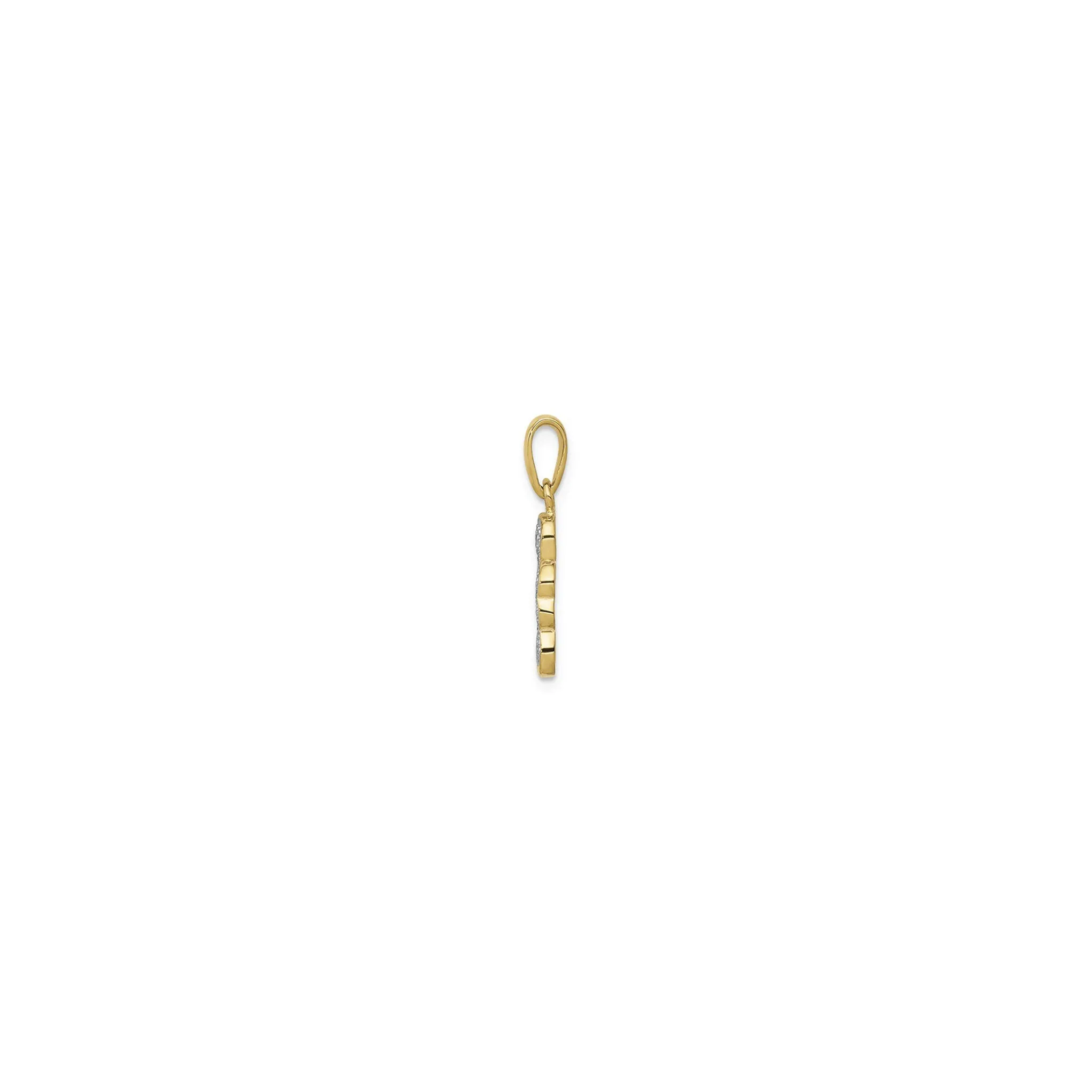 Diamond Incrusted Four Leaf Clover Pendant (14K)