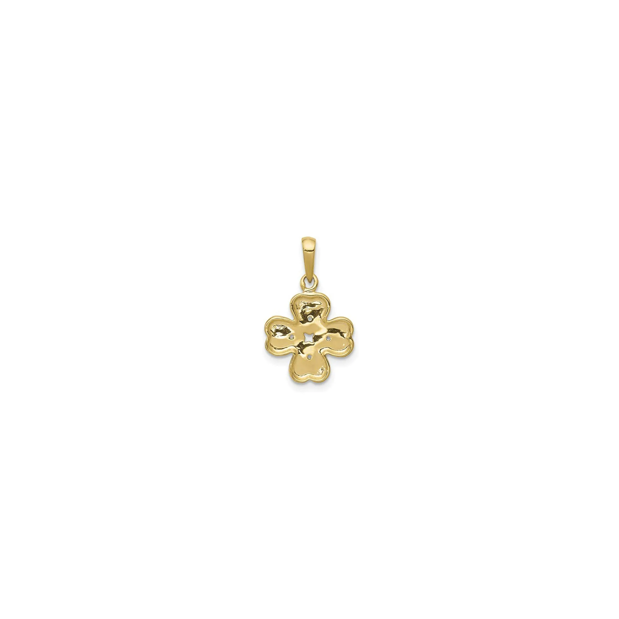 Diamond Incrusted Four Leaf Clover Pendant (14K)
