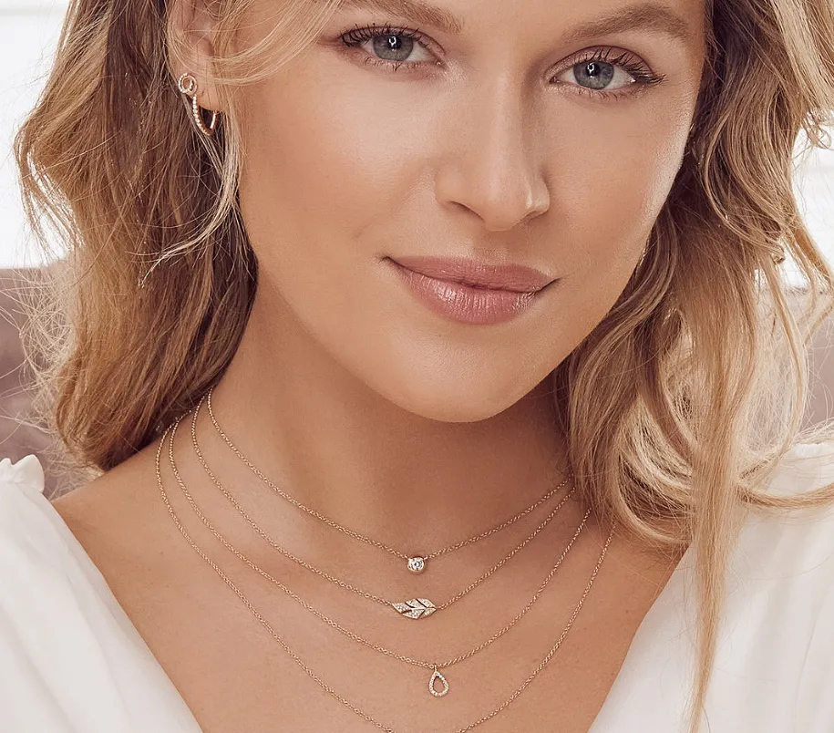 Diamond Pave' Nature / Leaf Necklace