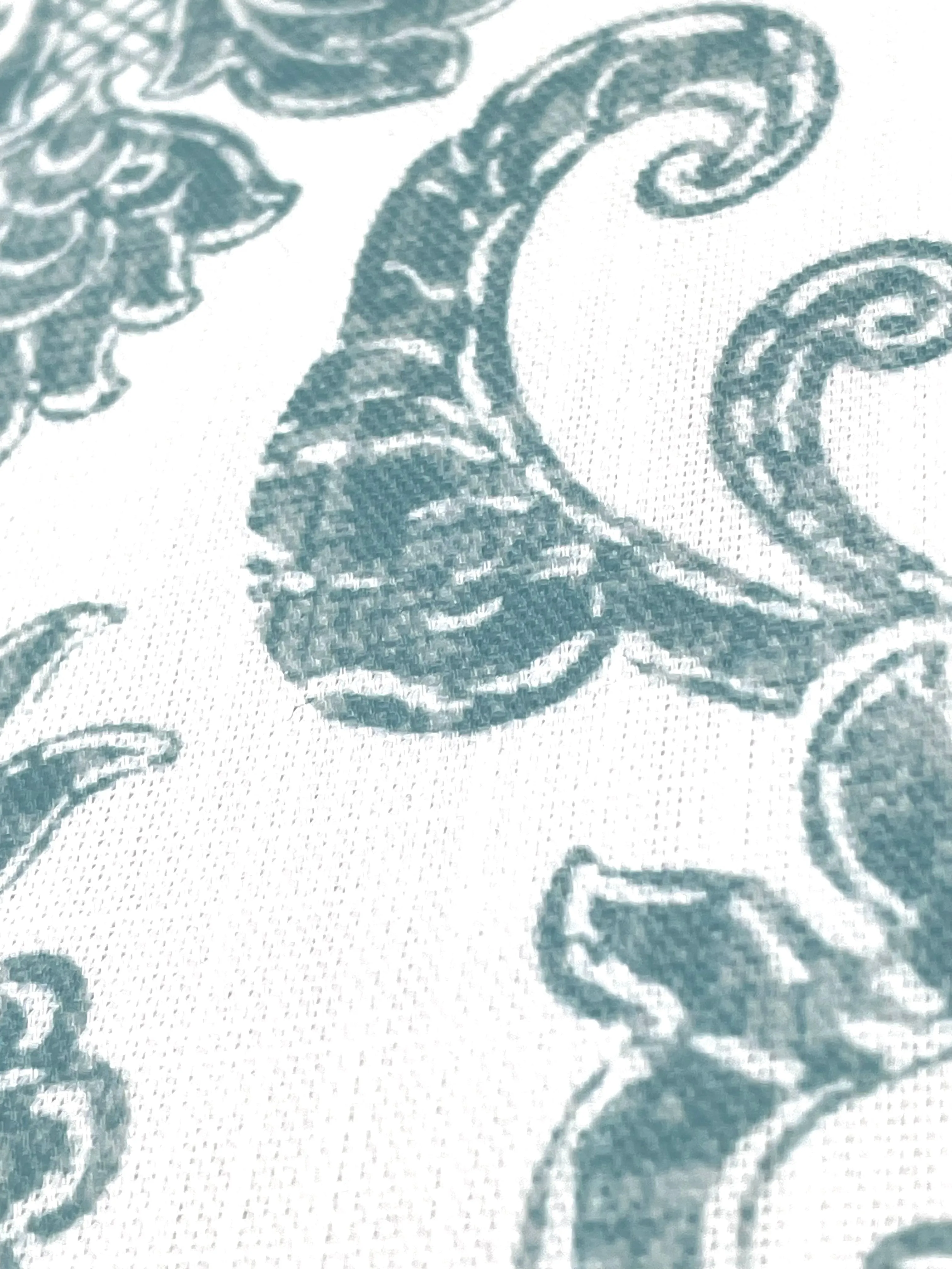 Digital Printed Antibes Floral Damask Faux Linen Fabric By The Yard/CL1091