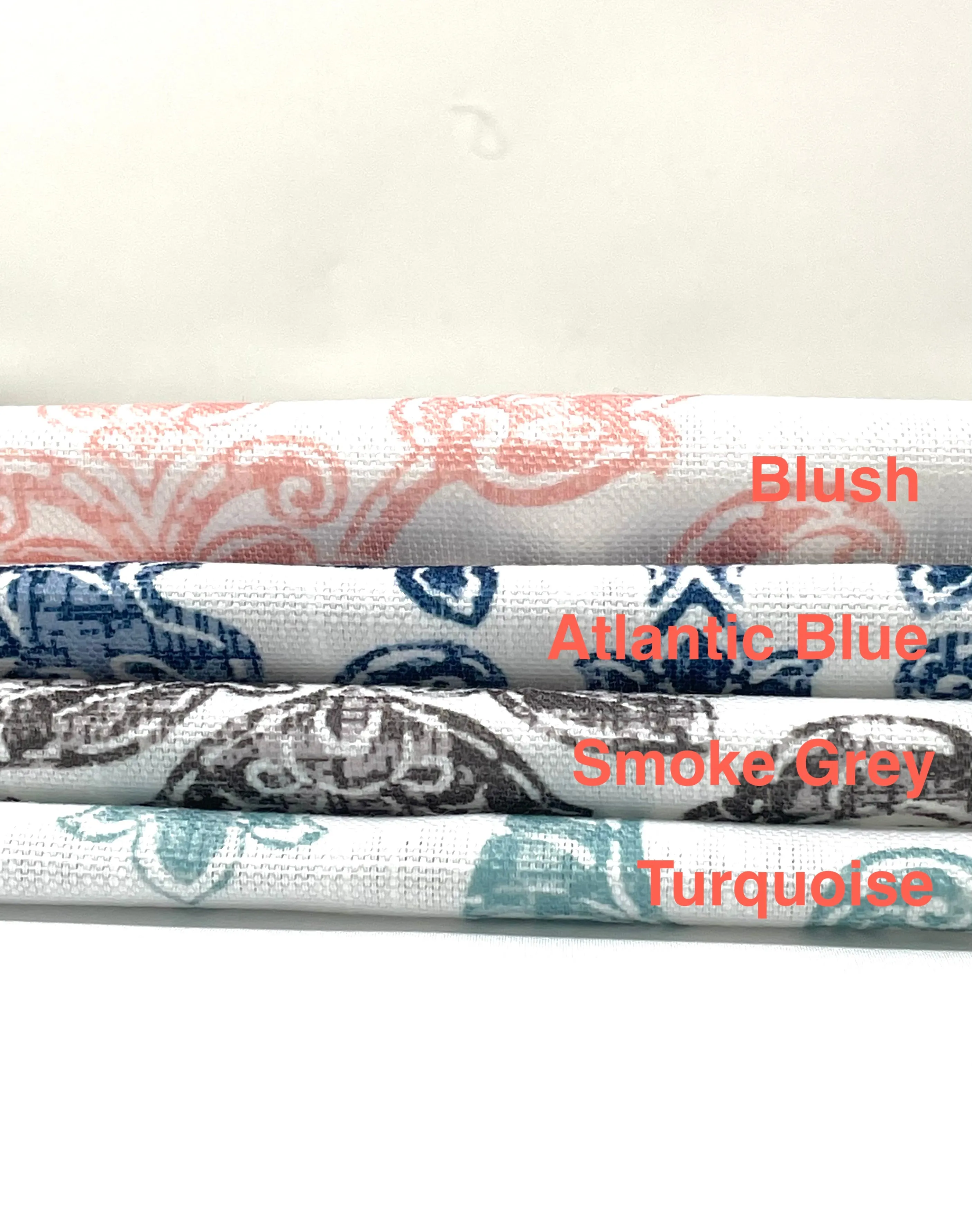Digital Printed Antibes Floral Damask Faux Linen Fabric By The Yard/CL1091