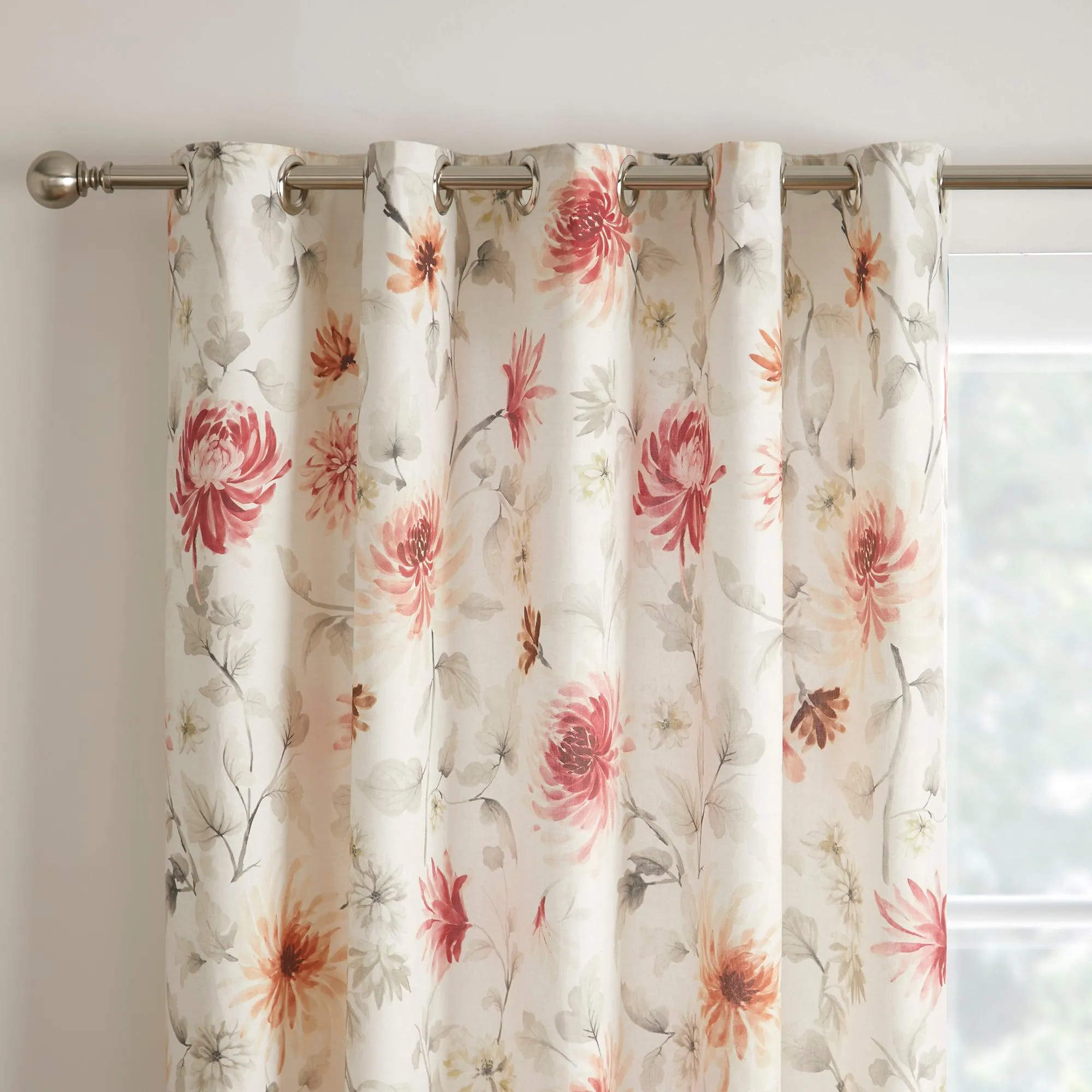 Dreams & Drapes Nadia Eyelet Curtains - Red
