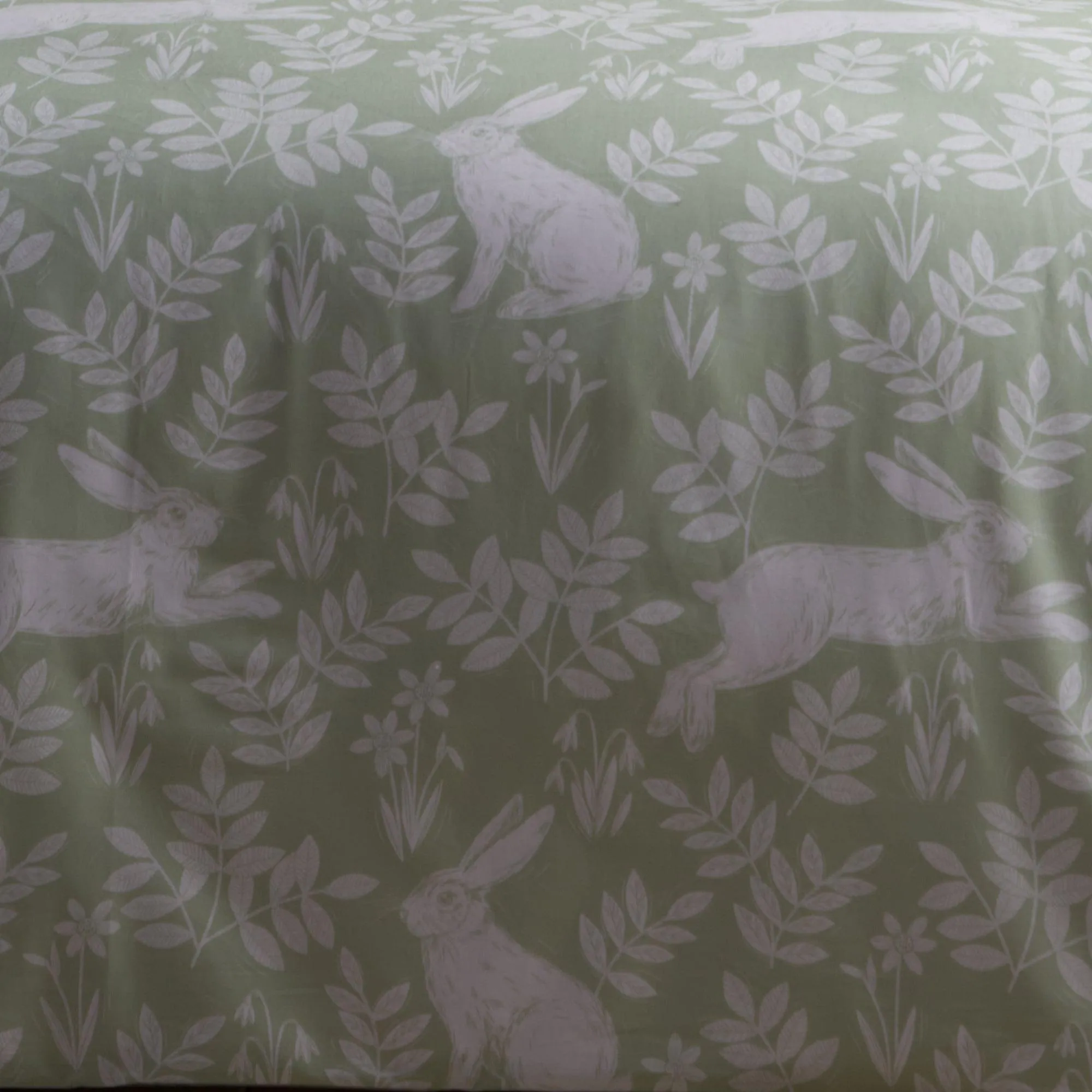 Dreams & Drapes Spring Rabbits Duvet Cover Set - Green