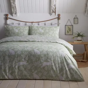 Dreams & Drapes Spring Rabbits Duvet Cover Set - Green