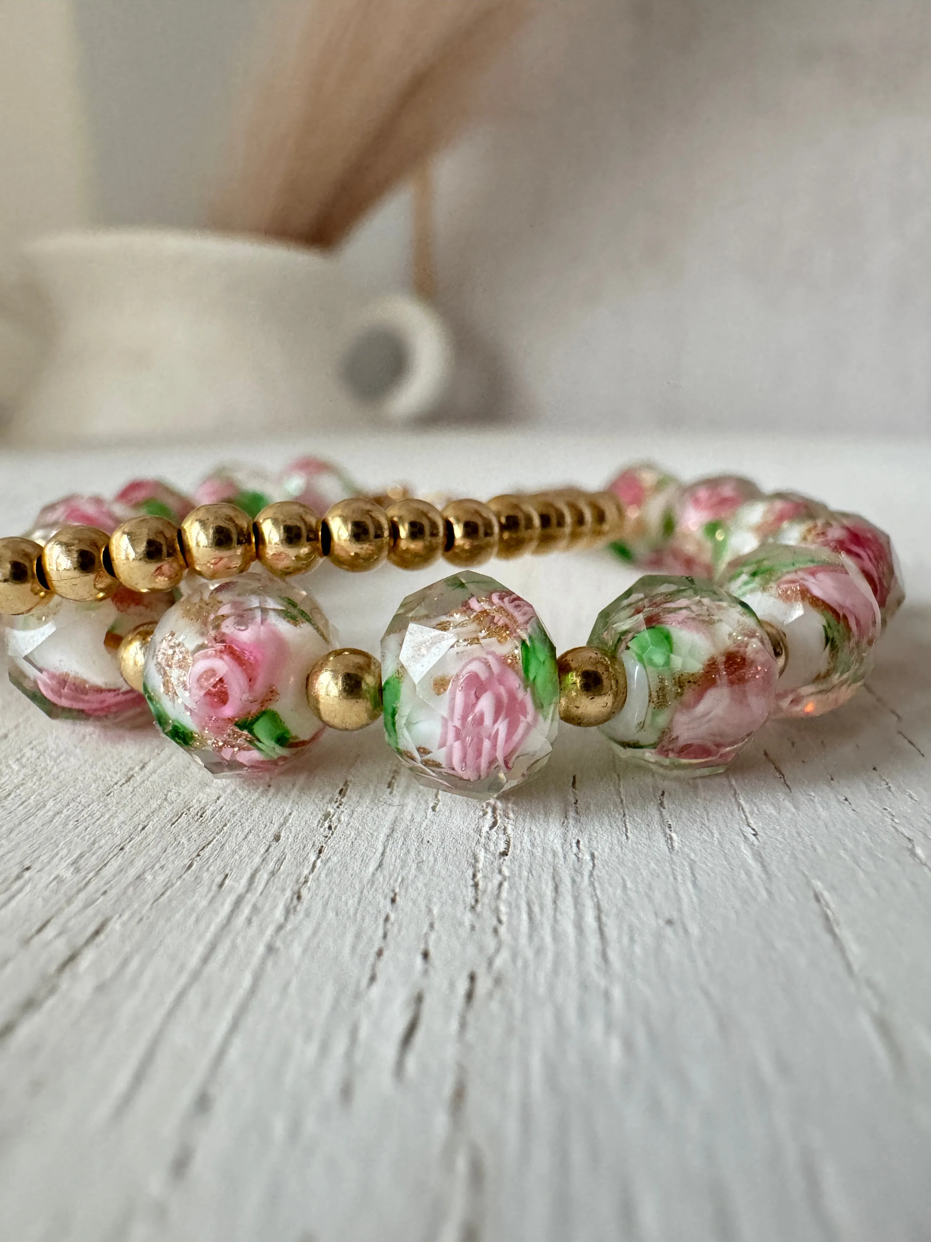 Easter Floral Bracelet Stacking Set - Set of 3 or Each