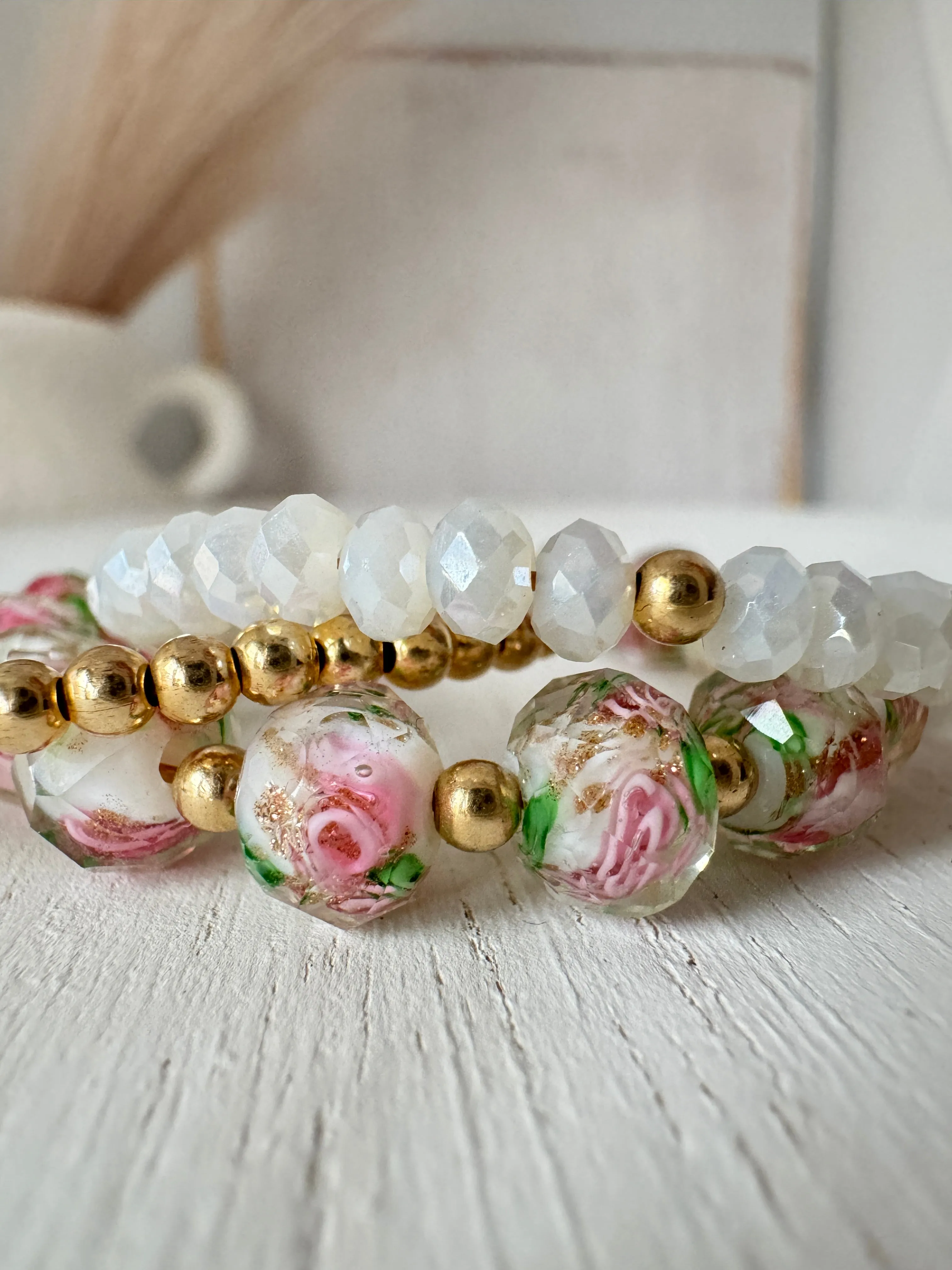 Easter Floral Bracelet Stacking Set - Set of 3 or Each