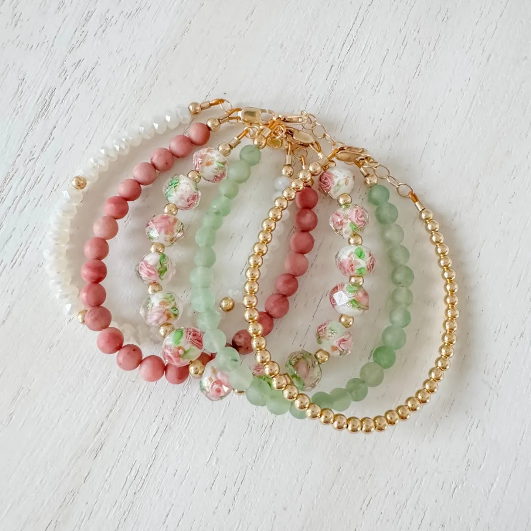 Easter Floral Bracelet Stacking Set - Set of 3 or Each