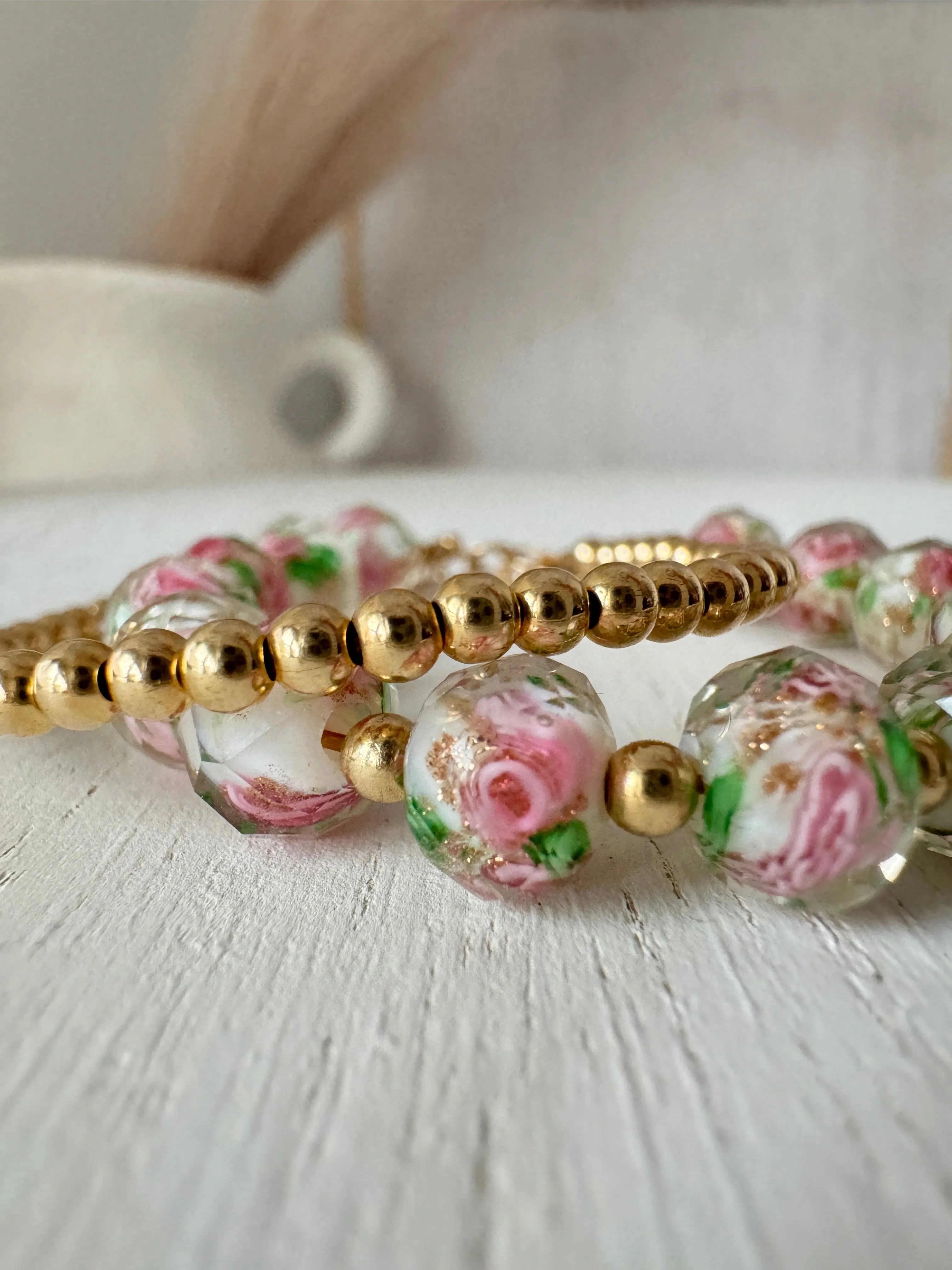 Easter Floral Bracelet Stacking Set - Set of 3 or Each