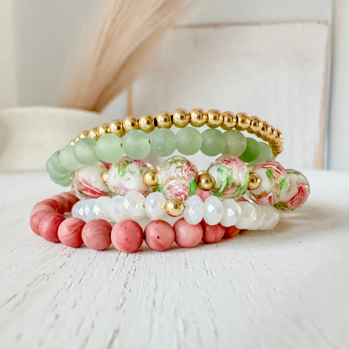Easter Floral Bracelet Stacking Set - Set of 3 or Each