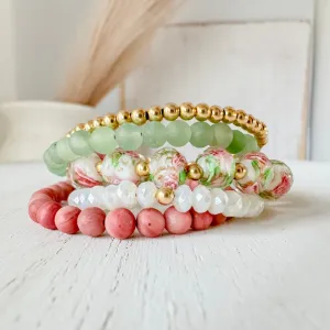Easter Floral Bracelet Stacking Set - Set of 3 or Each