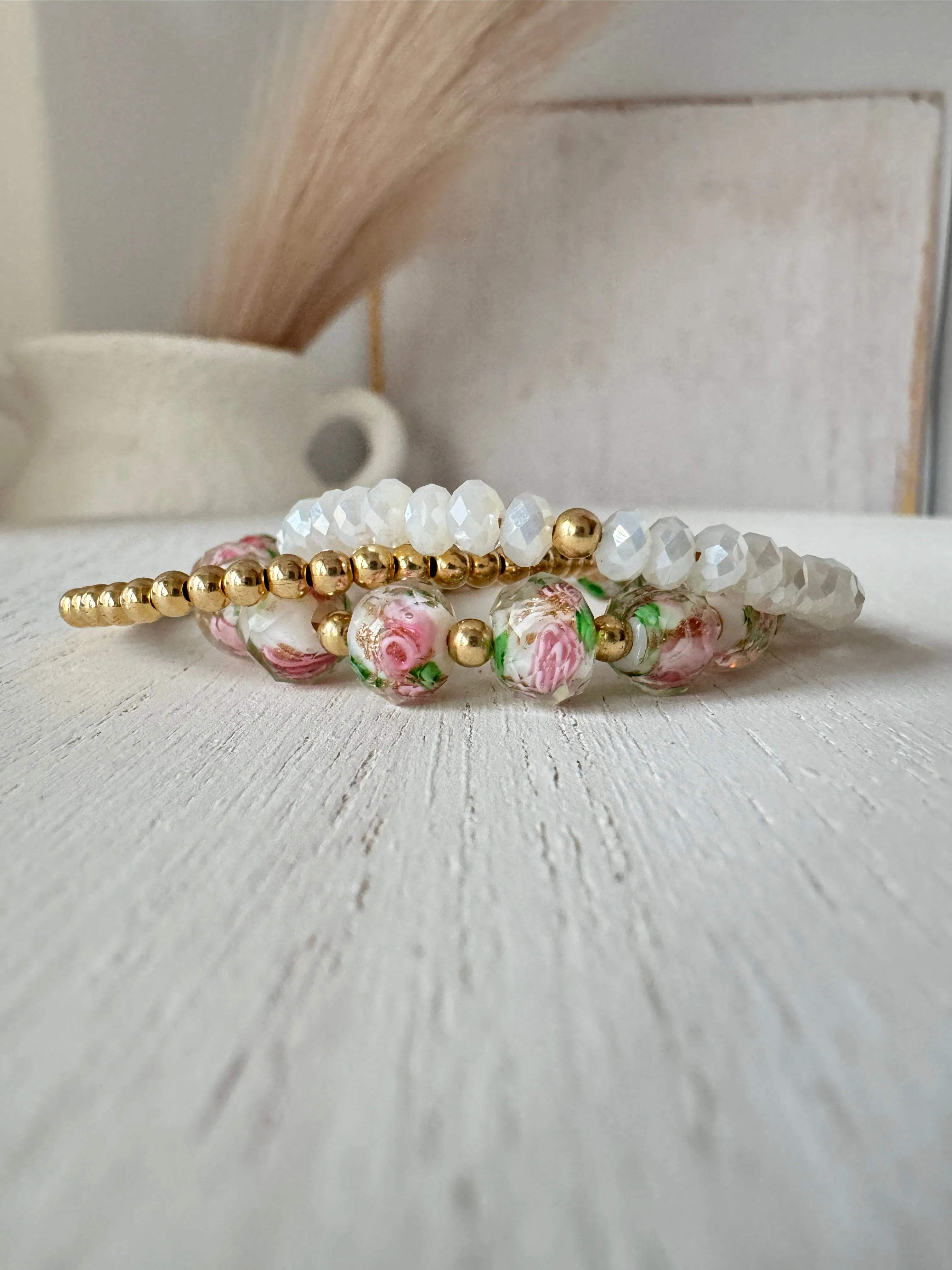 Easter Floral Bracelet Stacking Set - Set of 3 or Each