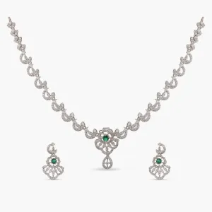 Emerald Nakshatra CZ Necklace Set