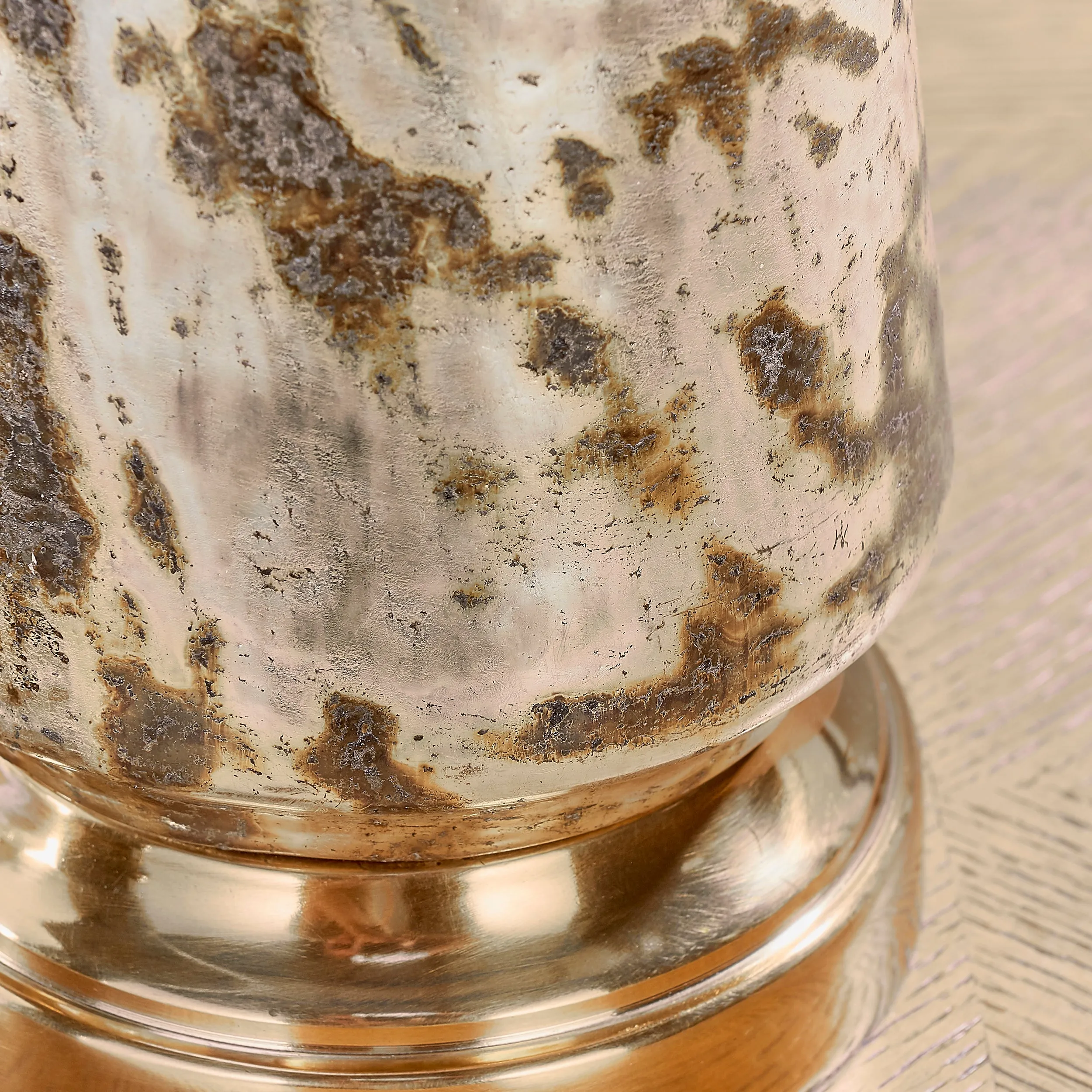 Endon 90588 Samuel 1lt Table Volcano ombre foil & vintage white linen 40W E27 GLS (Required)