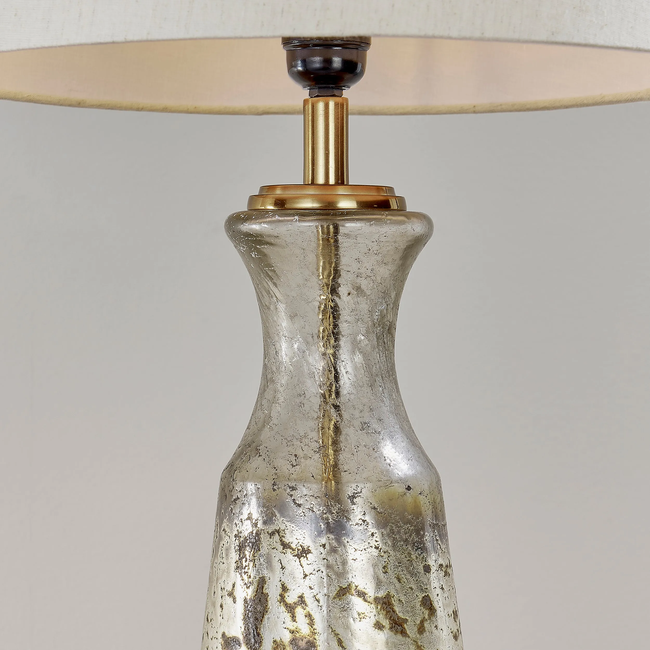 Endon 90588 Samuel 1lt Table Volcano ombre foil & vintage white linen 40W E27 GLS (Required)