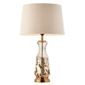 Endon 90588 Samuel 1lt Table Volcano ombre foil & vintage white linen 40W E27 GLS (Required)