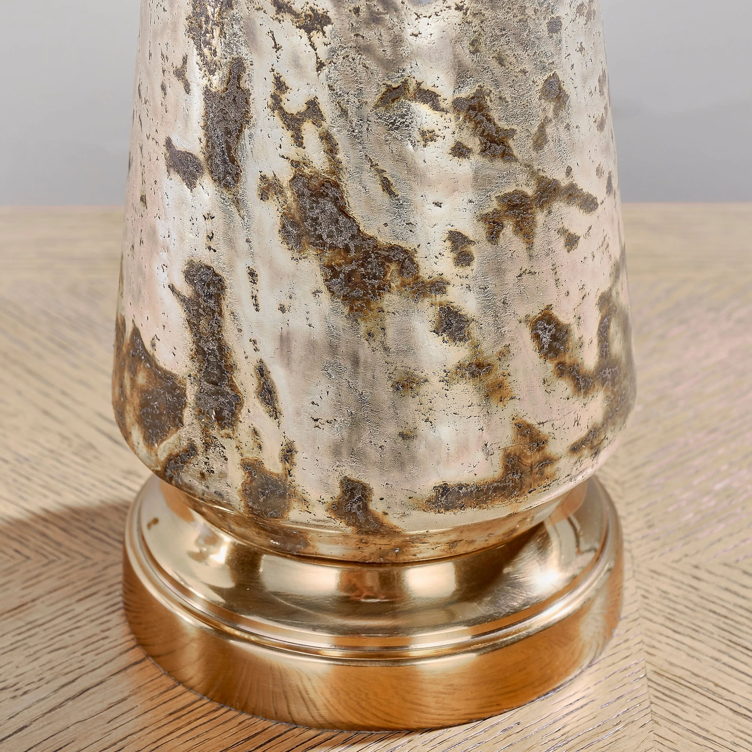 Endon 90588 Samuel 1lt Table Volcano ombre foil & vintage white linen 40W E27 GLS (Required)