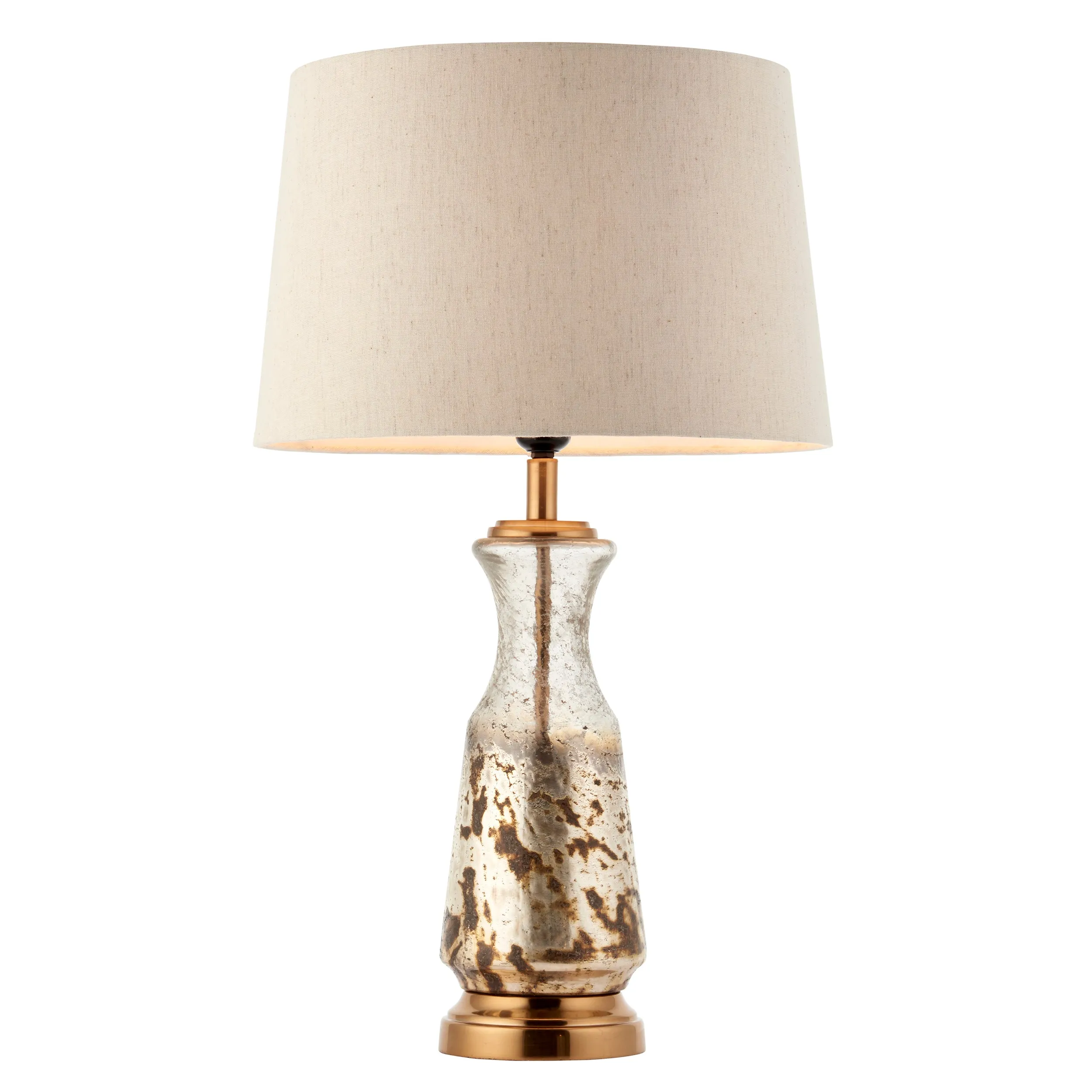 Endon 90588 Samuel 1lt Table Volcano ombre foil & vintage white linen 40W E27 GLS (Required)