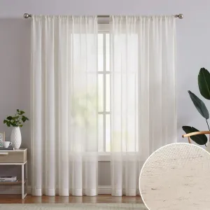 Evelyn Beige Linen Sheer Curtains
