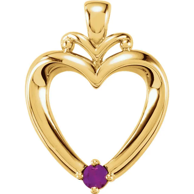 Family Heart Birthstone Pendant or Necklace