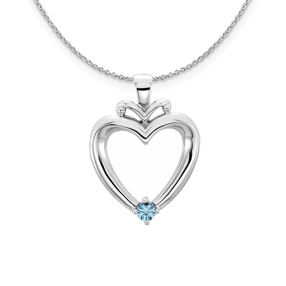 Family Heart Birthstone Pendant or Necklace