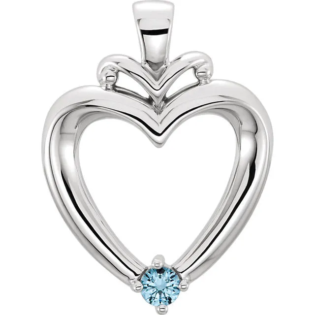Family Heart Birthstone Pendant or Necklace