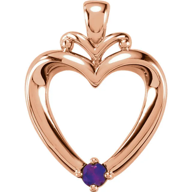 Family Heart Birthstone Pendant or Necklace