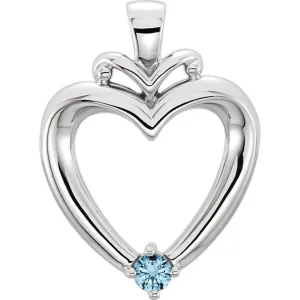 Family Heart Birthstone Pendant or Necklace