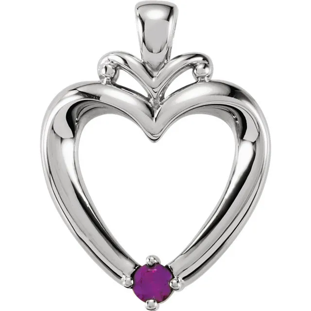 Family Heart Birthstone Pendant or Necklace