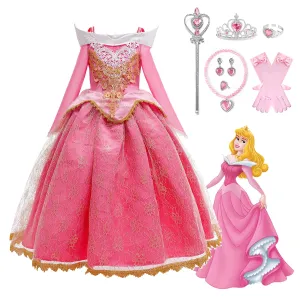 Fantasia Infantil Feminina Princesa Bela Adormecida Com Acessórios Design Realista - Promoção de carnaval 2025