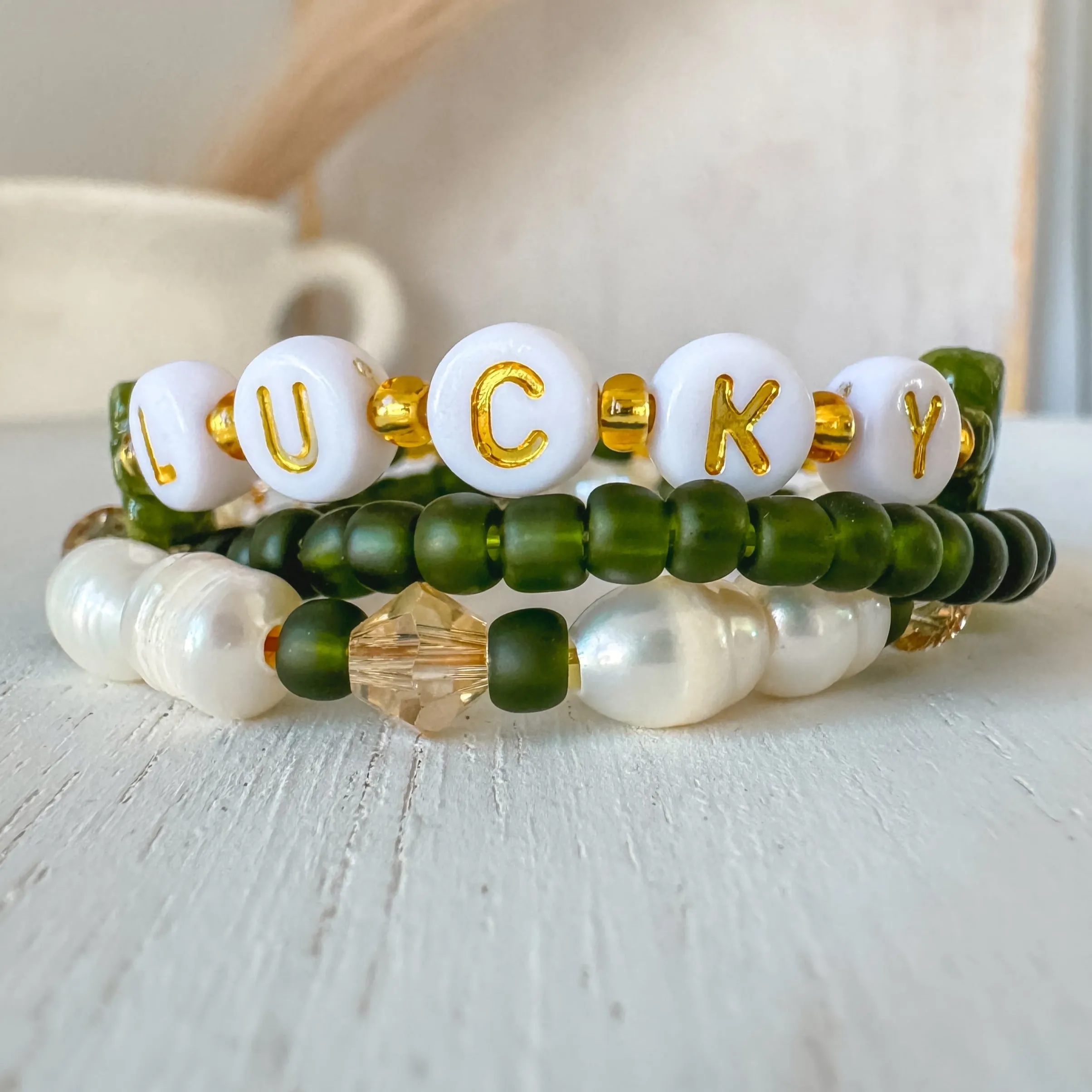 Feelin’ LUCKY Girls Saint Patrick’s Day Bracelets - Set of 3 or Each - Unisex Options