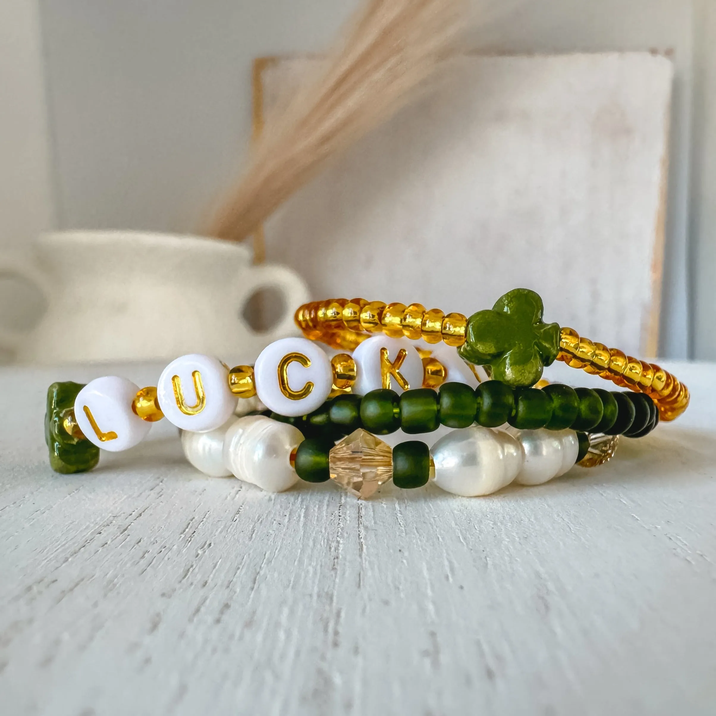 Feelin’ LUCKY Girls Saint Patrick’s Day Bracelets - Set of 3 or Each - Unisex Options