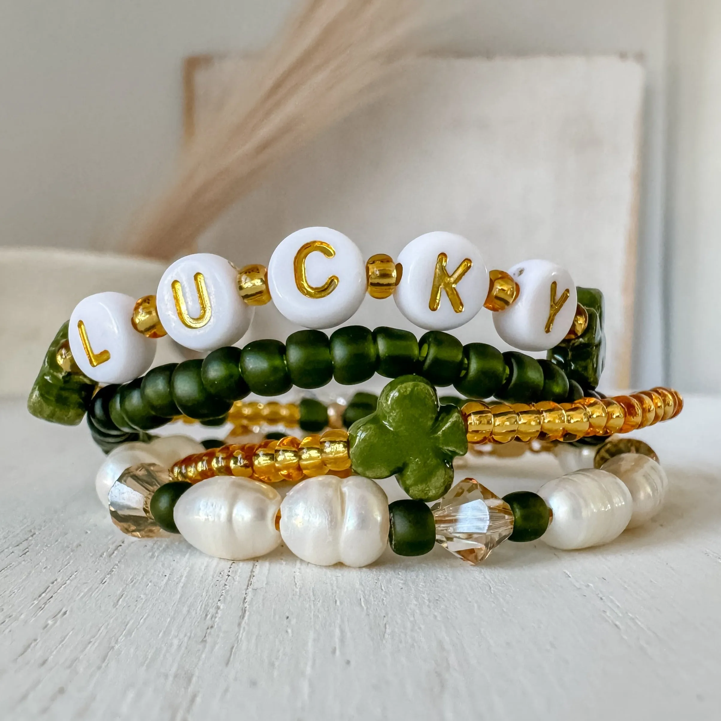 Feelin’ LUCKY Girls Saint Patrick’s Day Bracelets - Set of 3 or Each - Unisex Options